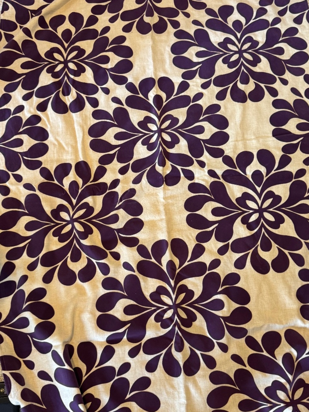 Anthropologie Linen Blackout Curtain Panels | Purple Floral Medallion | 49" x 84